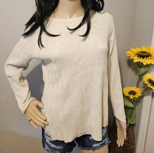 Chico's cream sparkly pullover sweater, bateau neck and long sleeves . SIZE M
